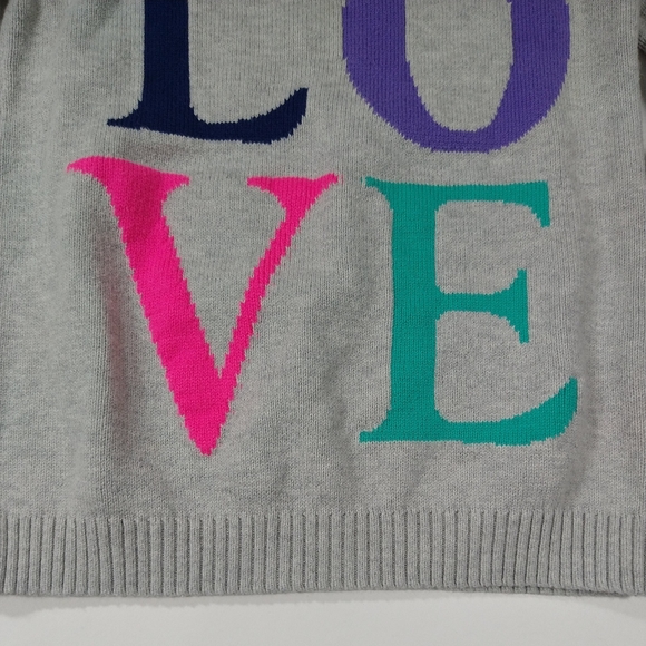 Girls Sweater Size 5 Gray Love Carters Long Sleeve - Picture 10 of 14